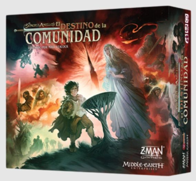 Caja de El Señor de los Anillos Destino de la Comunidad, juego de mesa de Asmodee para 1-5 jugadores